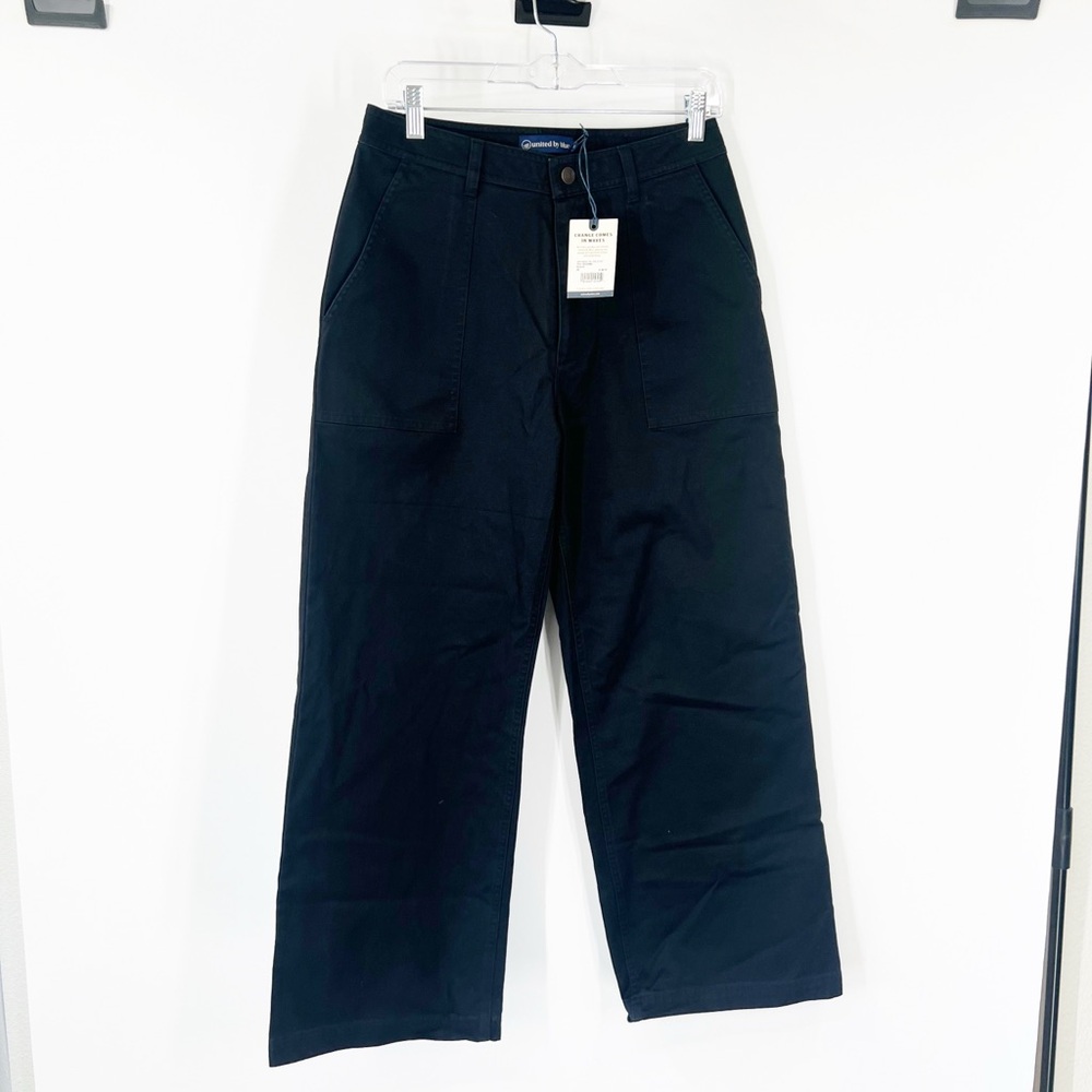 United by Blue Organic Twill Wide Leg Pants in Black NWT